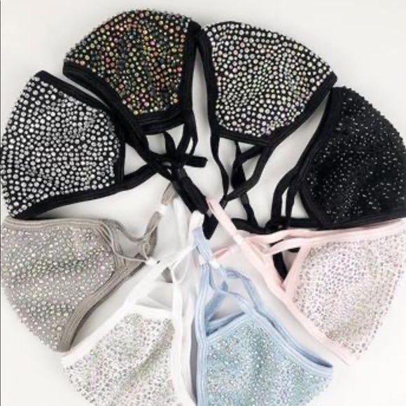 Accessories - Silver Rhinestone Face Mask